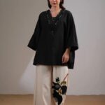 Premium Cotton Flex Co-ord Set – Black & Cream | Loose Fit Winter Wear for Women(CO-ORD-001)