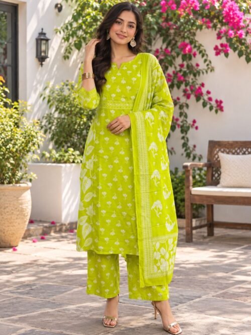 Sanganeri print kurti set
