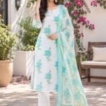 Best Cotton Kurti Set 3 Piece for Women – Premium Sanganeri Print Kurti Set (Trending & Comfortable) (Copy)