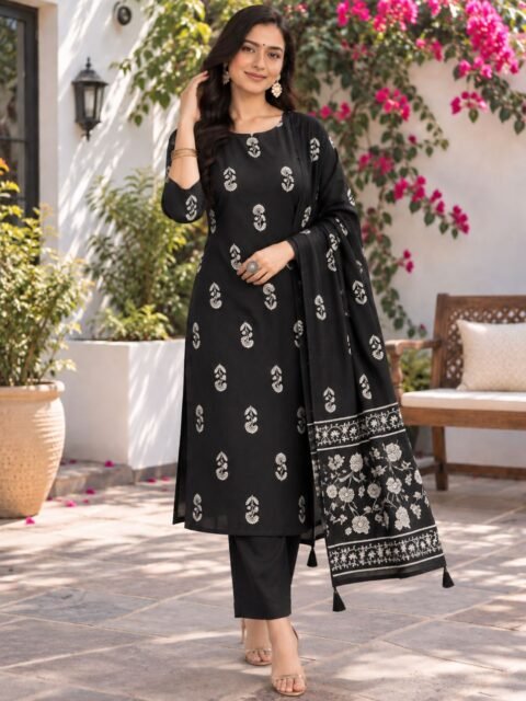 Jaipuri Cotton Kurti Set for women with dupatta by MAEO